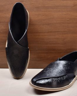 Peshawari : Black Flora Leather