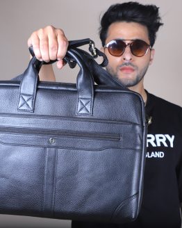 Laptop Bag : Black Leather