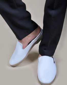 Mule shoes white leather