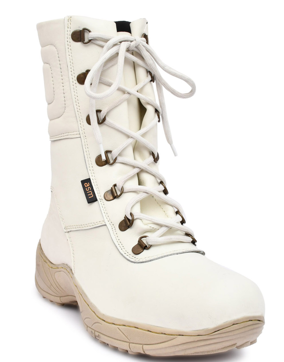 Snow Boots : Pure leather white snow boots by ASM