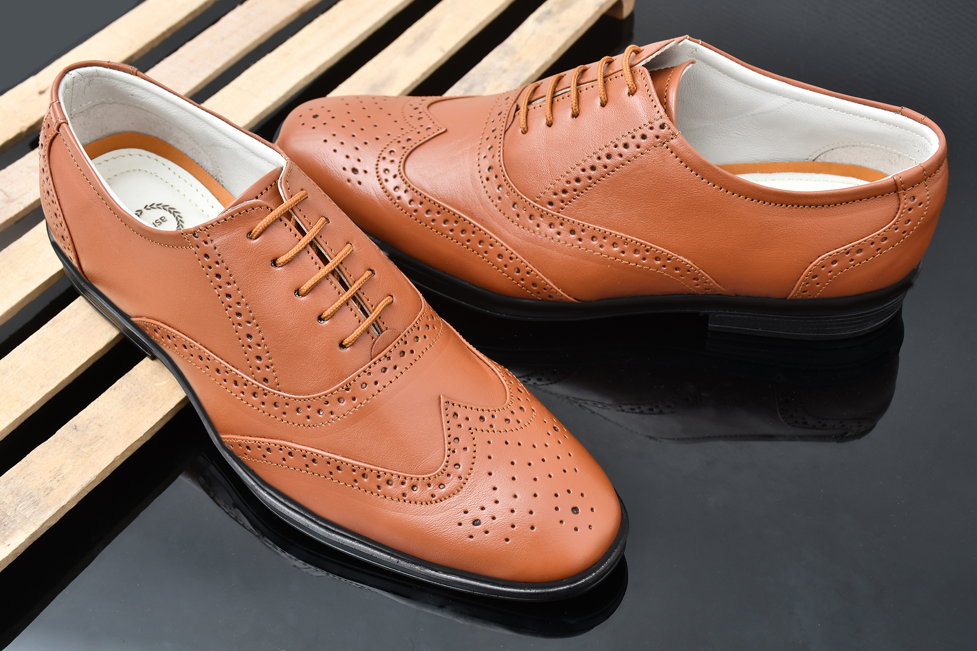 Pure Leather Brogue shoes by asm.