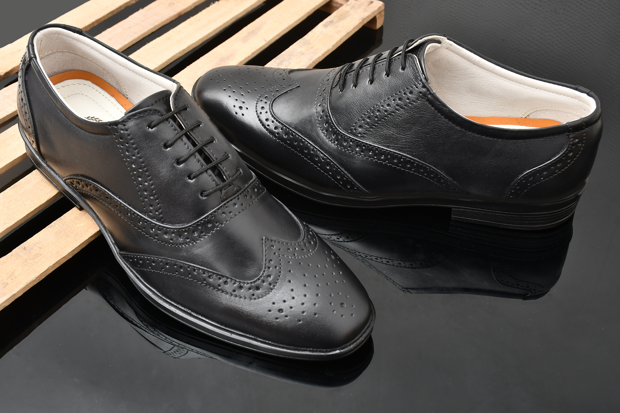Pure Leather Brogue shoes by asm.