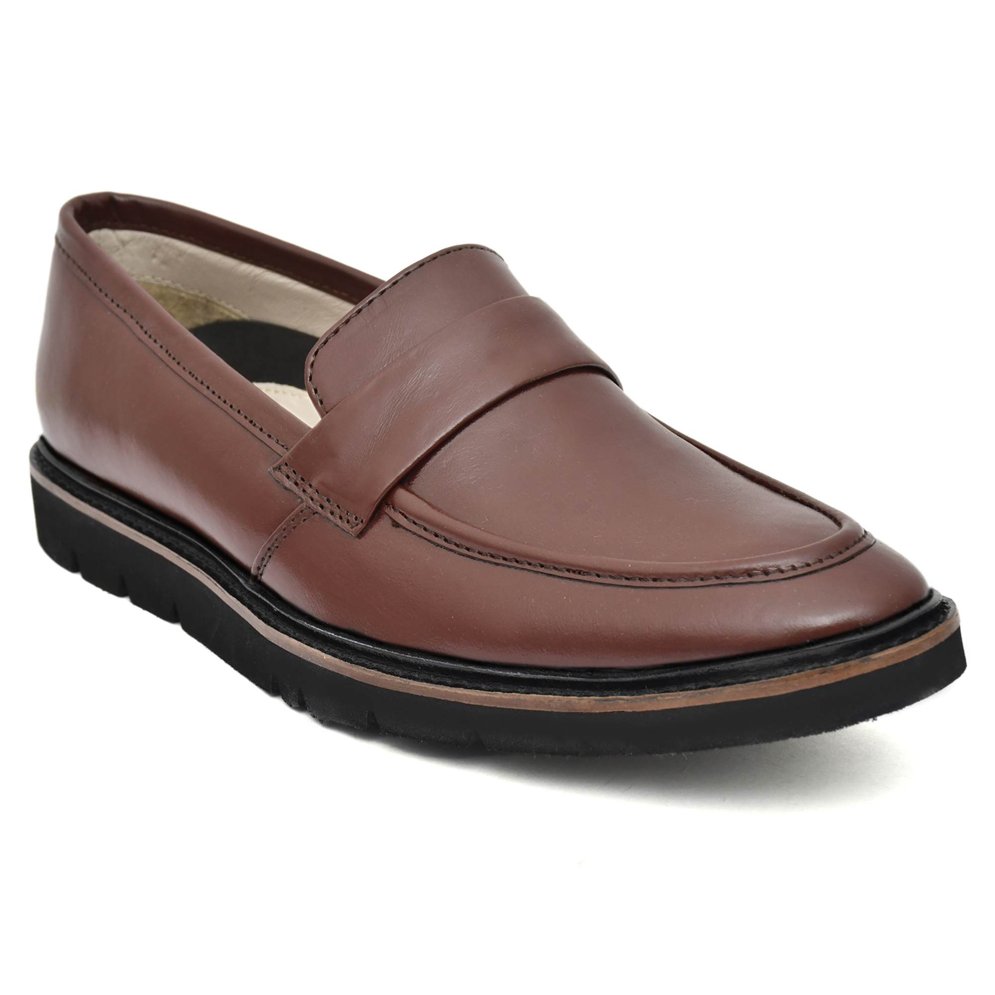 Pure Wine Leather Penny Loafers