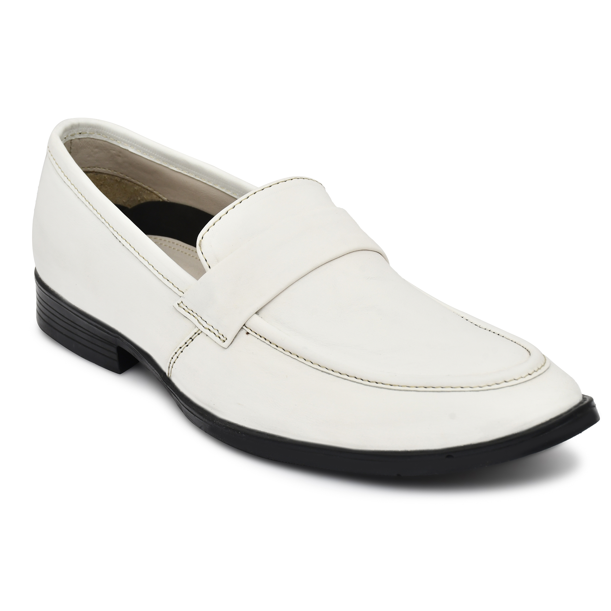 Pure Leather White Penny Loafers