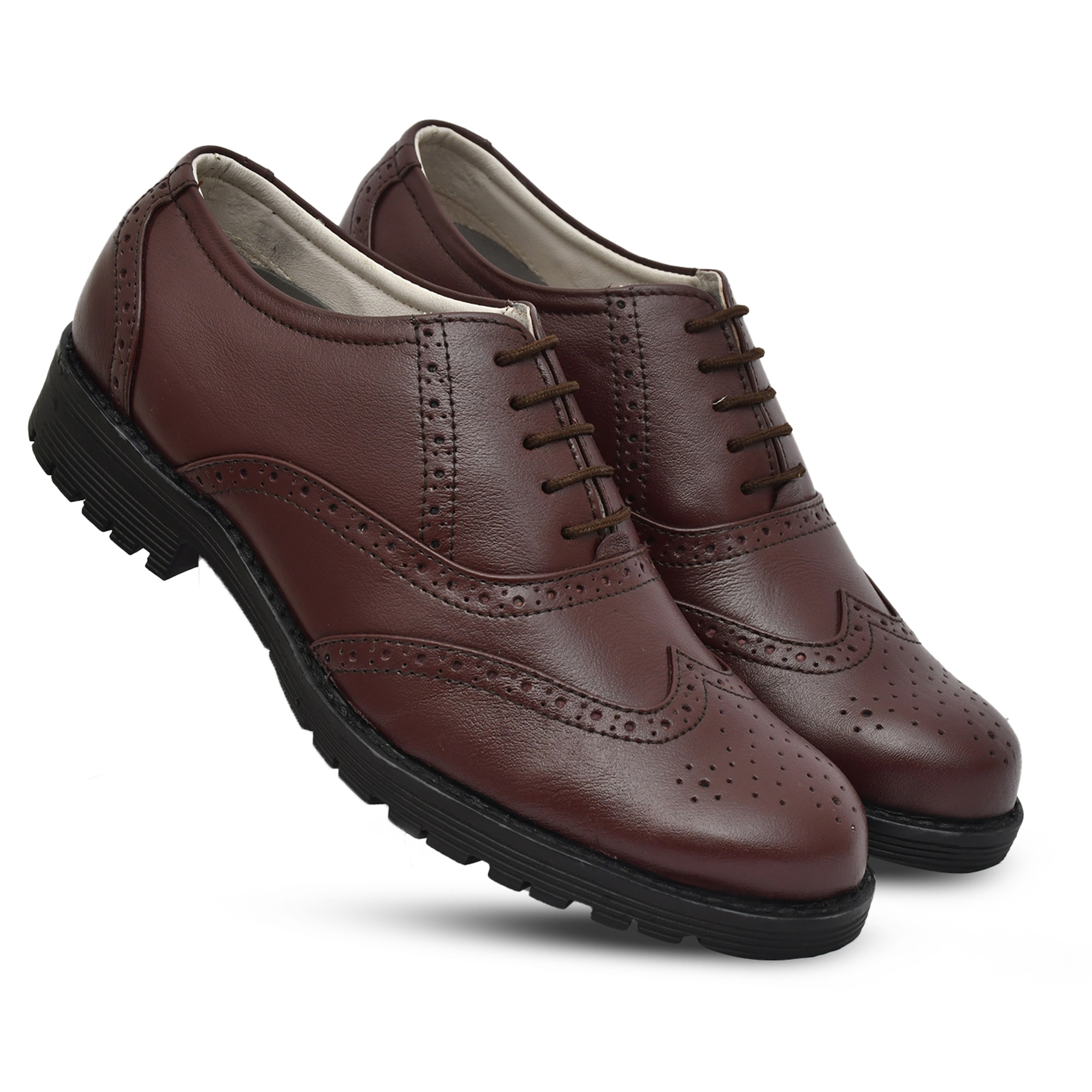 asm Safety Shoes: Buy Safety Formal Tan Leather Brogue Shoes Online. Article: S101-Tan