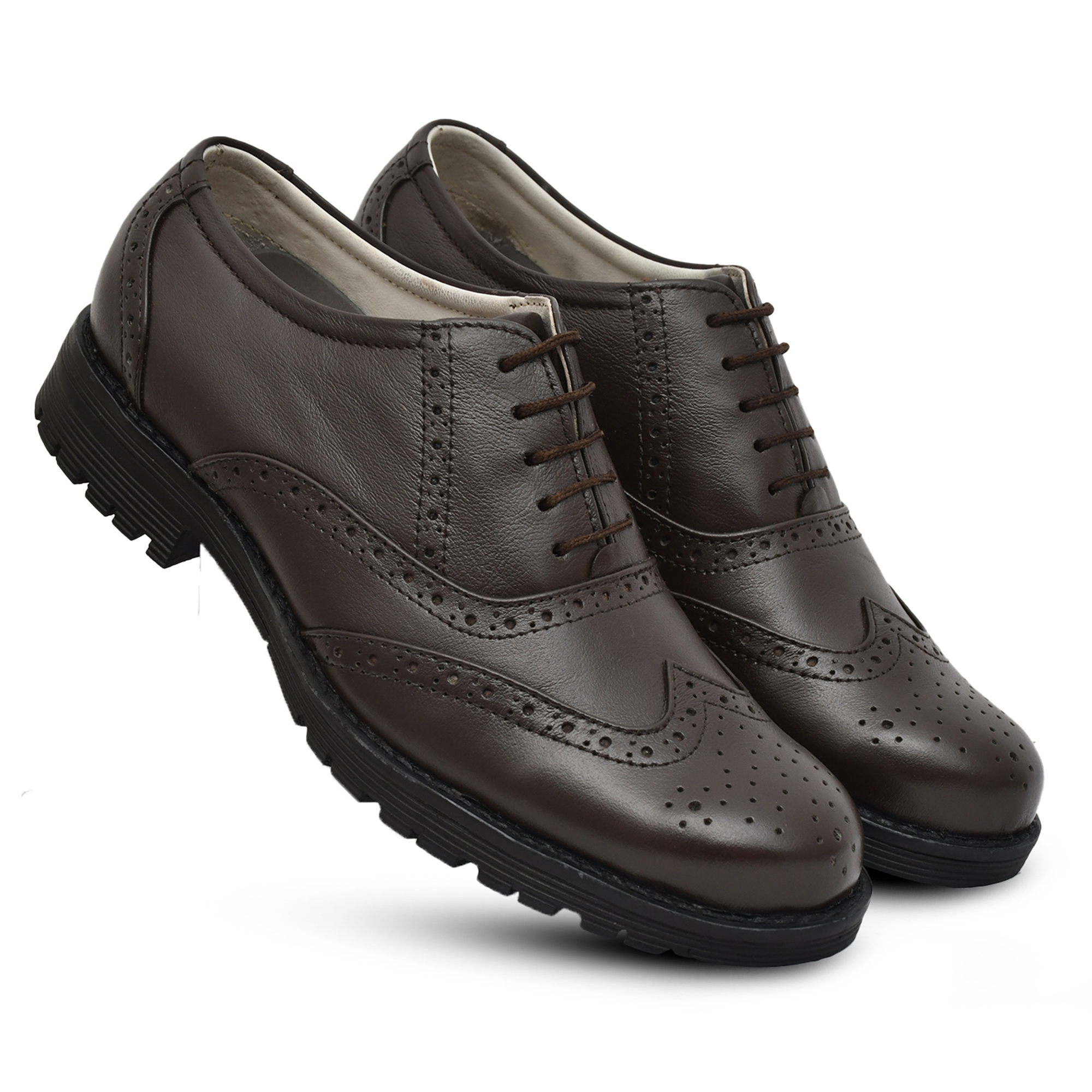 ASM Safety Formal Brown leather Brogue Shoes: