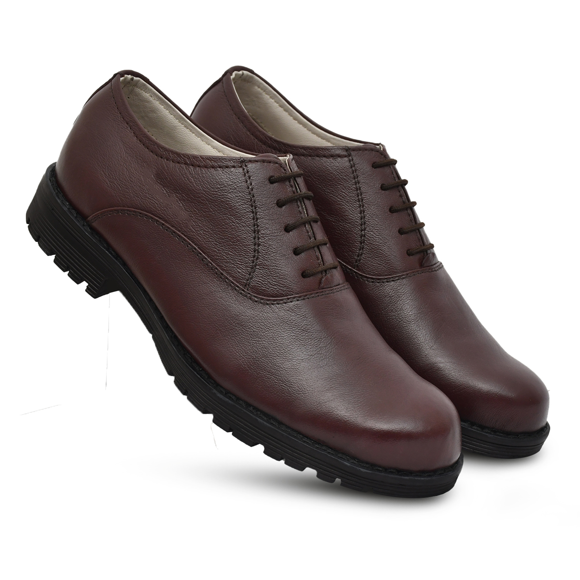 ASM Safety Shoes: Buy Safety Formal Wine Leather Derby Shoes Online.