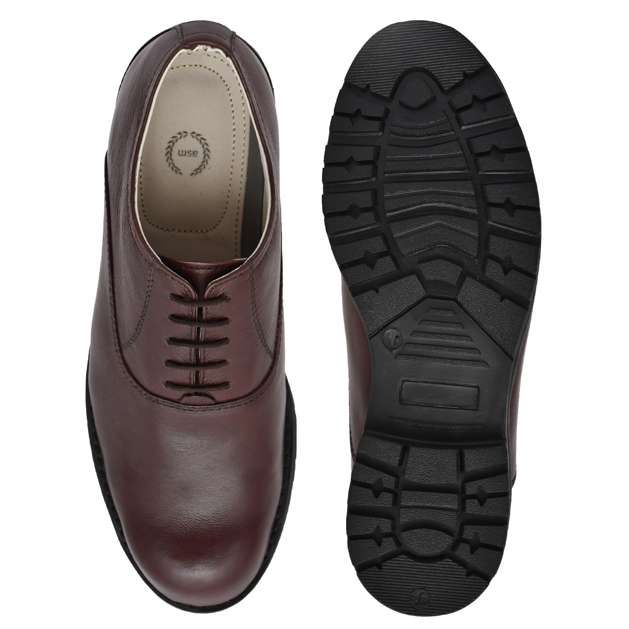 ASM Safety Shoes: Buy Safety Formal Wine Leather Derby Shoes Online.