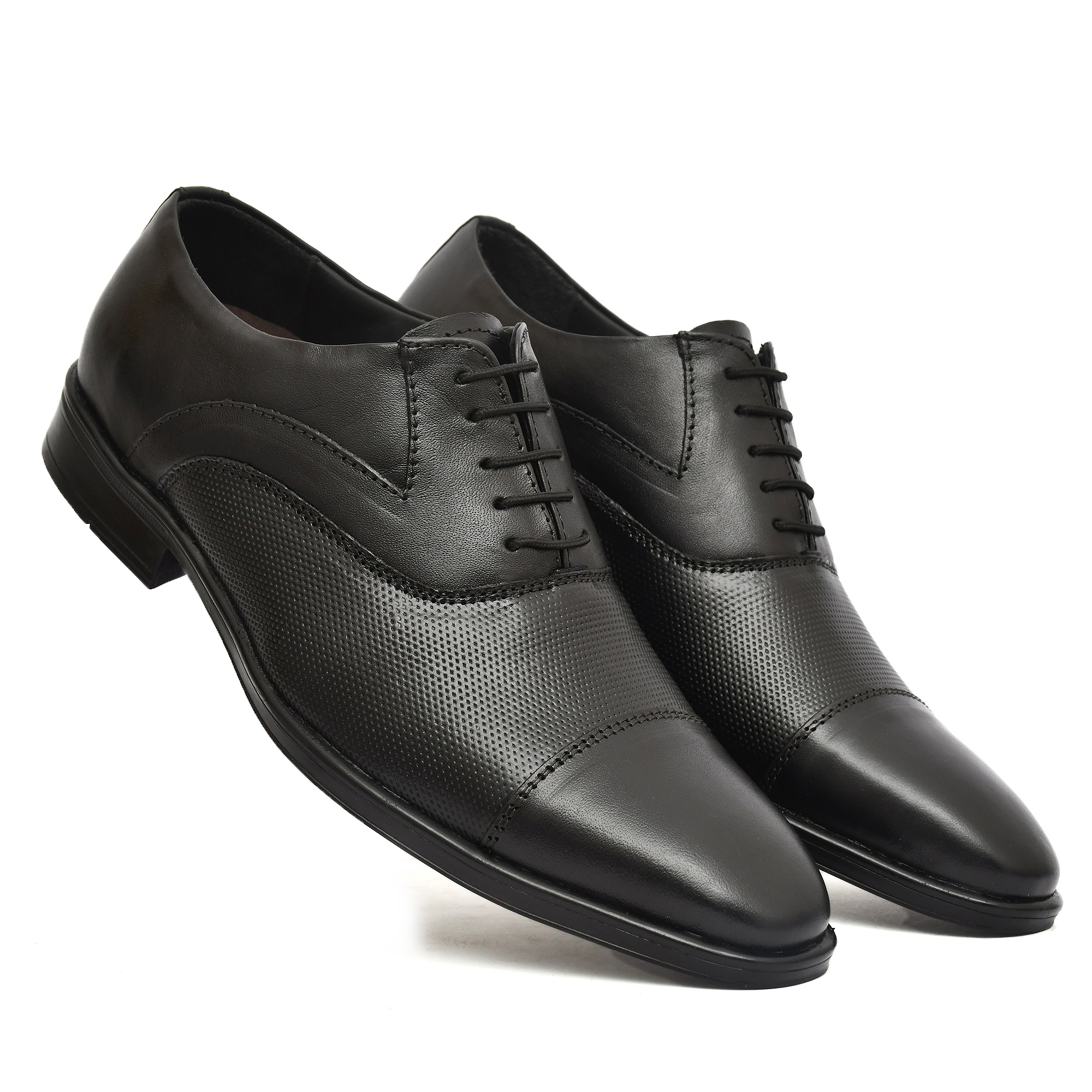 ASM Black leather Oxford shoes with memory foam footpad