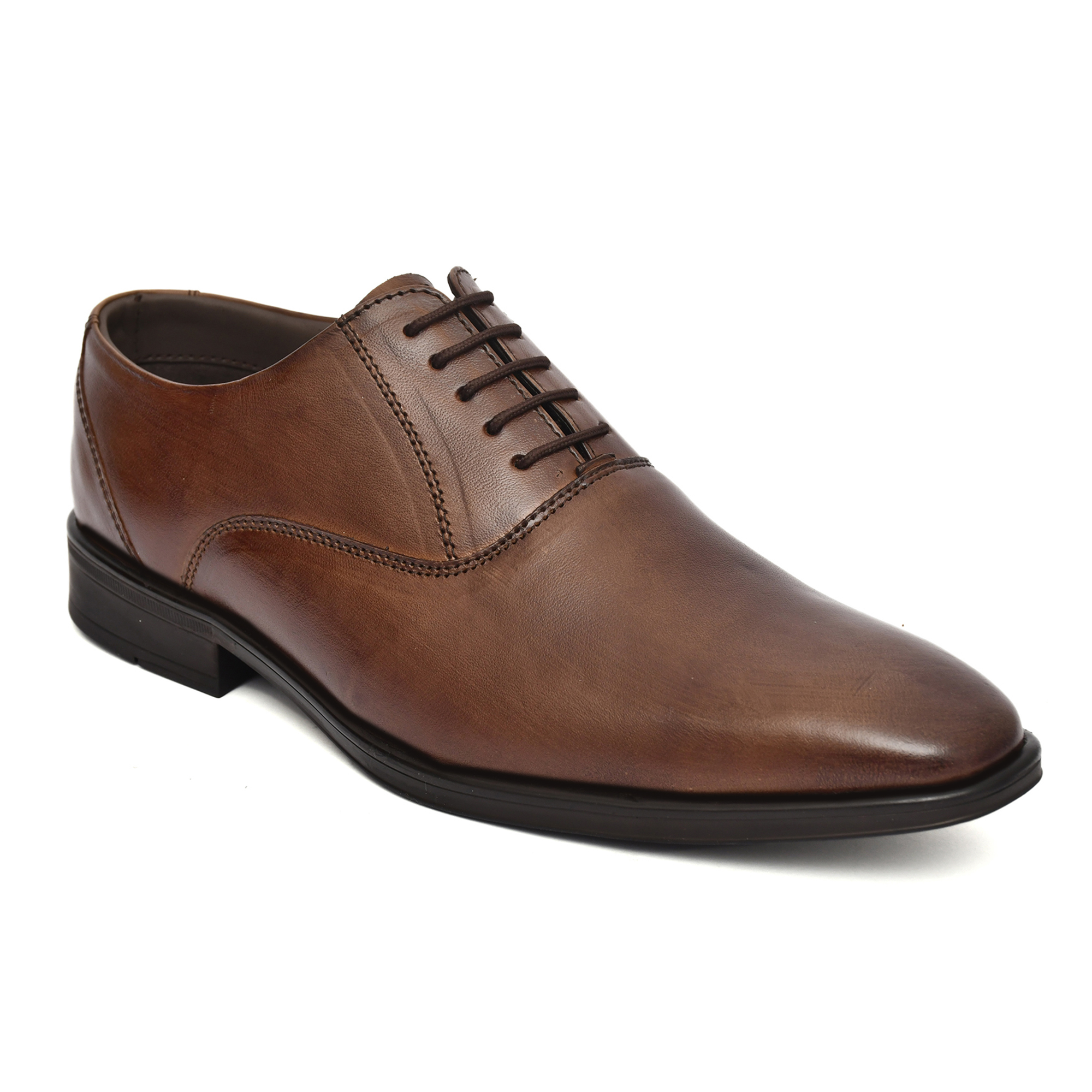 ASM Brown leather derby shoes with memory foam footpad
