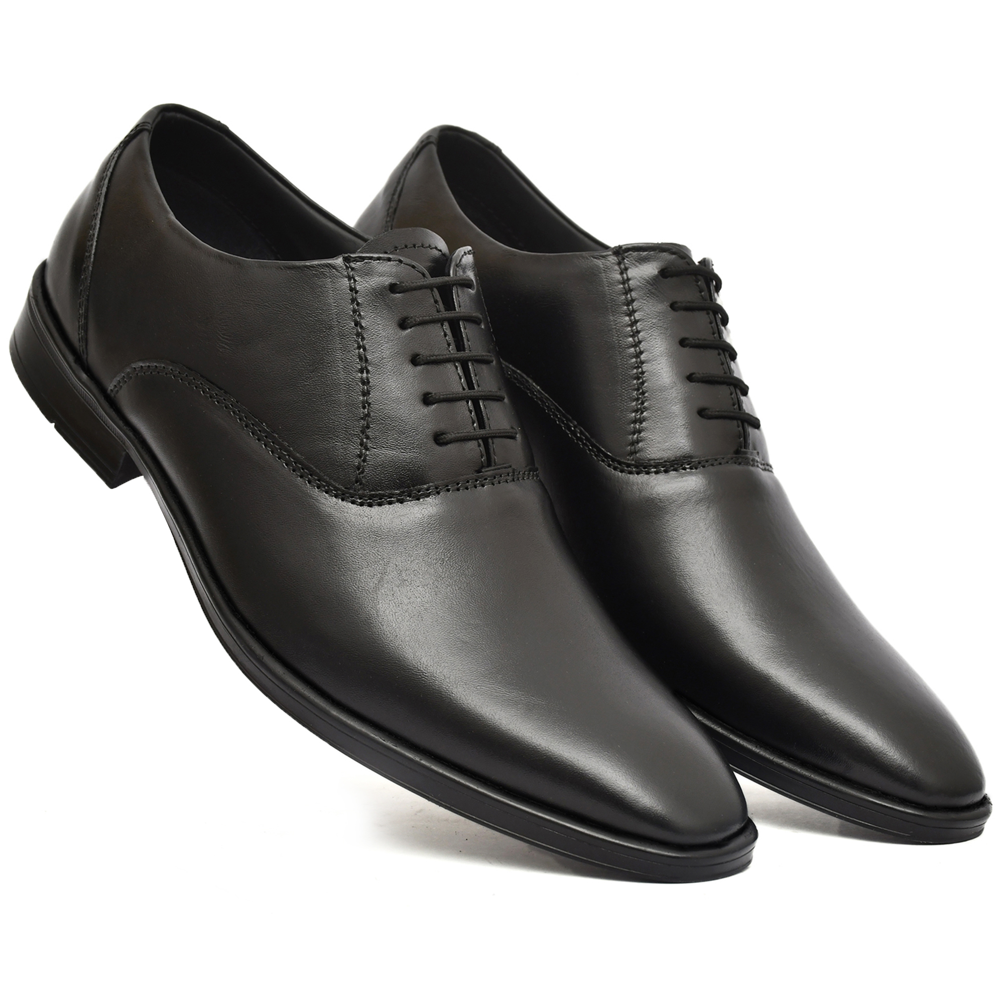ASM Black leather derby shoes with memory foam footpad