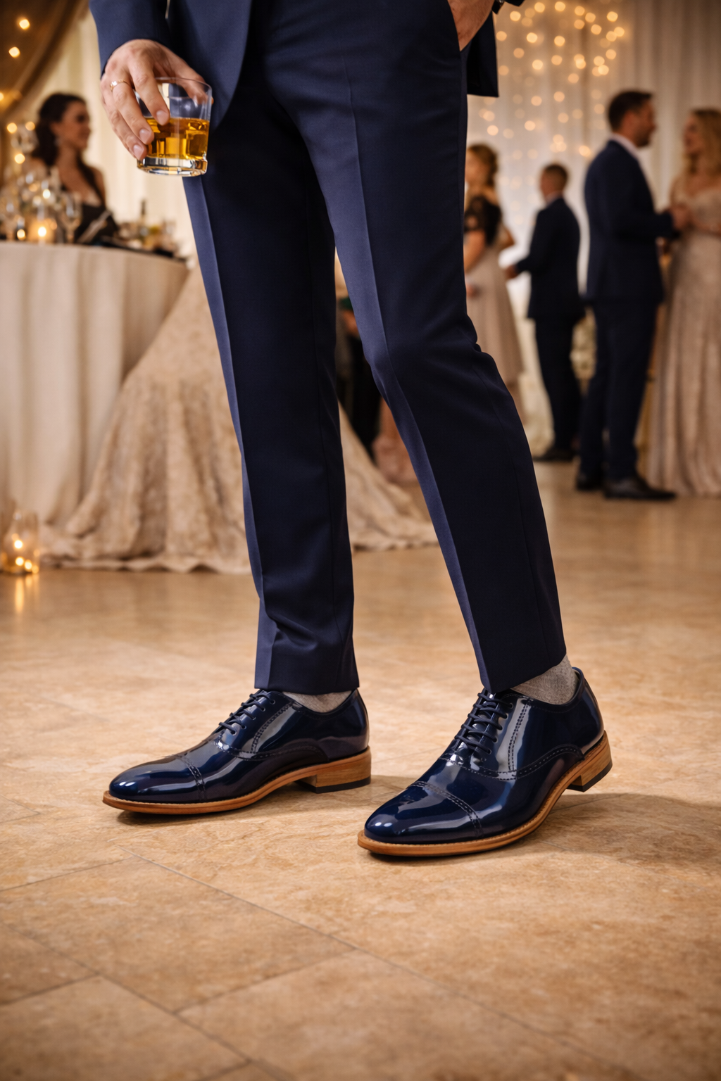 Elevator Shoes : 3″ Inches Hidden Height Increasing Handmade Goodyear Welted Wine leather Oxford Shoes with Argentina Leather Sole, Fully Leather Lining & socks and Memory foam footpad. ASME-H103Blue